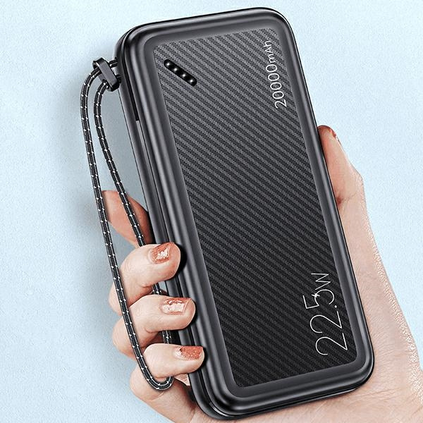 USAMS Powerbank PB60 20000mAh 22.5W 2xQC3.0+PD Fast Charge schwarz/schwarz 20KCD16801 (US-CD168)