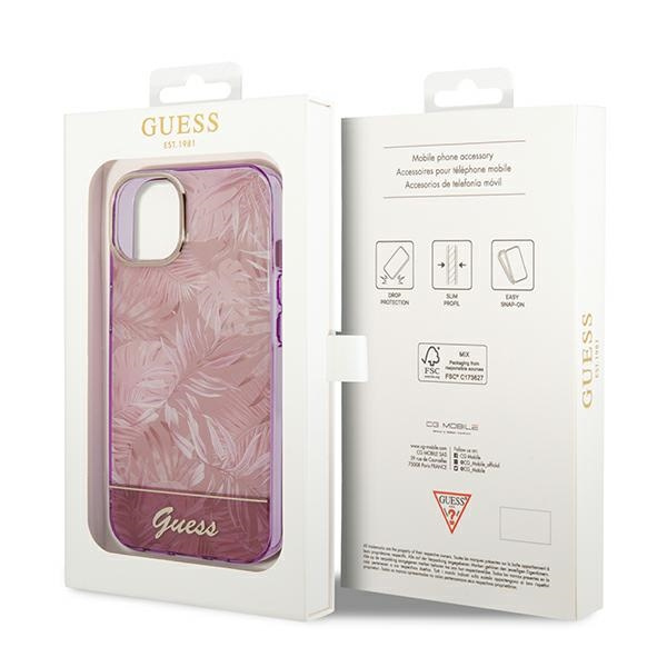Guess GUHCP14MHGJGHP iPhone 14 Plus 6,7" rosa/rosa hartcase Jungle Kollektion