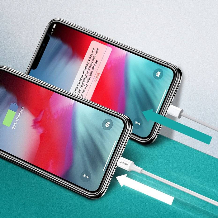 Uzelený Kábel USB typu C - Lightning MFI 1m 3A 18W biely (10493)