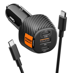 Spigen ESSENTIAL EV1133 CARGADOR DE COCHE DE 3 PUERTOS 113W NEGRO