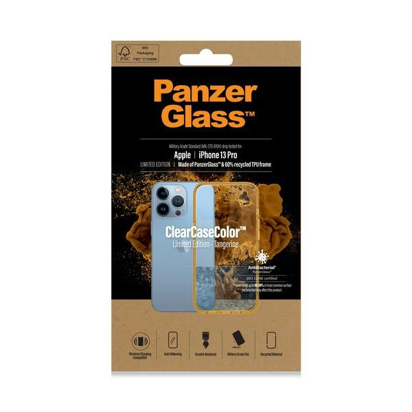 PanzerGlass ClearCase iPhone 13 Pro 6.1" Antibakteriell Militärische Qualität Tangerine 0338