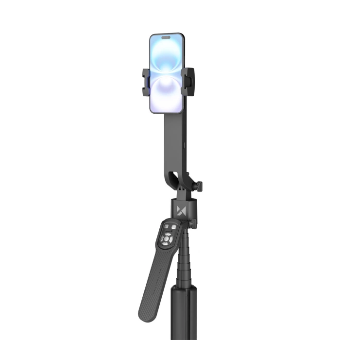 Wozinsky WST-360YS Selfie-Stick mit Stativfunktion mit 360° AI Auto Face Tracking Gestensteuerung - Schwarz