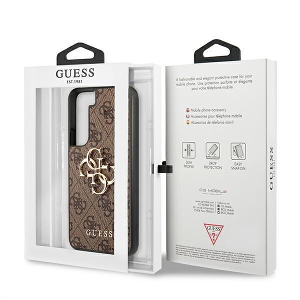 Coque GUESS Samsung Galaxy S22 4G Big Metal Logo Marron Hardcase