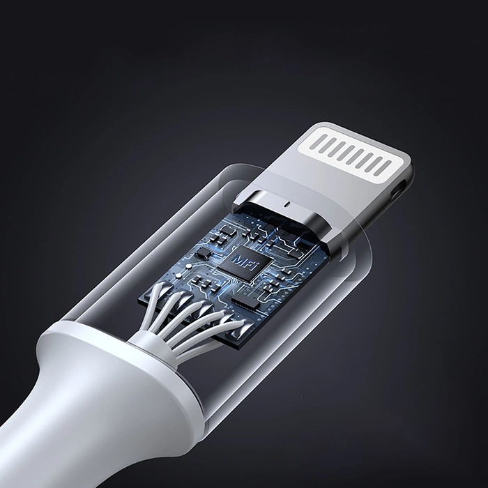 Uzelený Kábel USB typu C - Lightning MFI 1 m 3 A 36 W strieborný (70523)