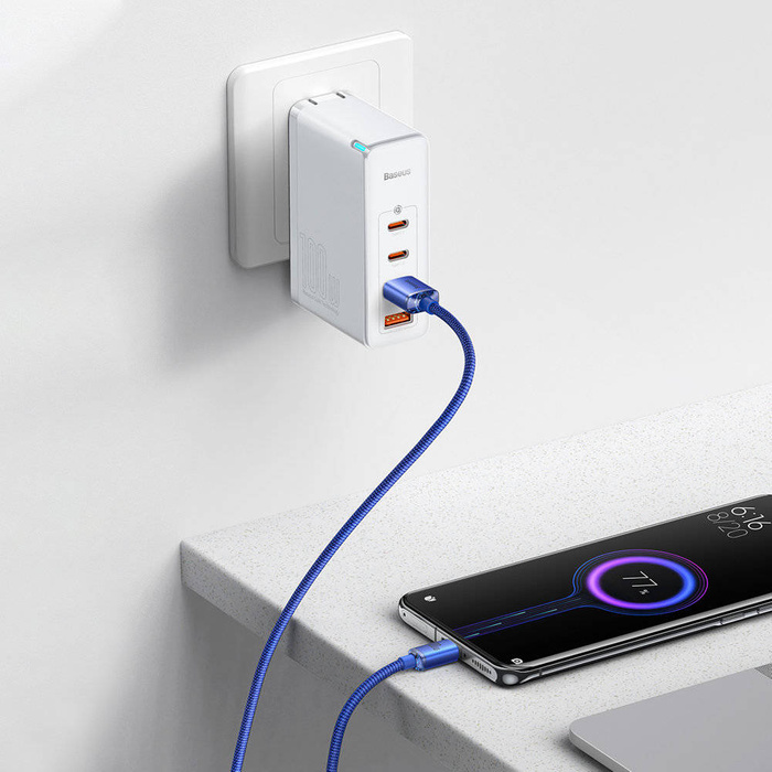 [RETURNED ITEM] Baseus Crystal Shine Series kabel USB kabel pro rychlé nabíjení a přenos dat USB Typ A - USB Typ C 100W 2m modrý (CAJY000503)