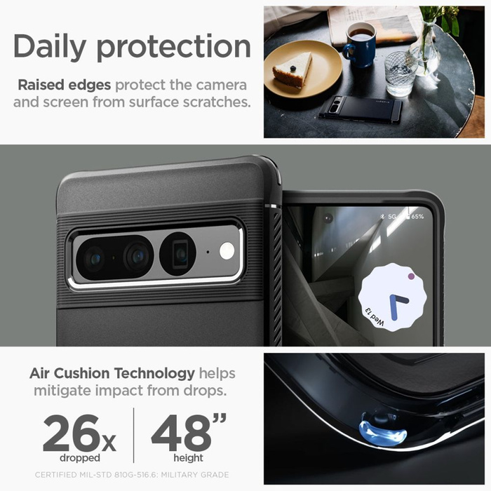 Case Spigen Rugged Armor GOOGLE PIXEL 7 PRO MATTE BLACK