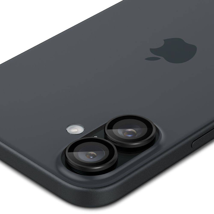 Spigen IPhone PROTECTOR DE CÁMARA OPTIK PRO GLAS.TR "EZ FIT" PROTECTOR DE CÁMARA 2-PACK 16 / 16 PLUS NEGRO