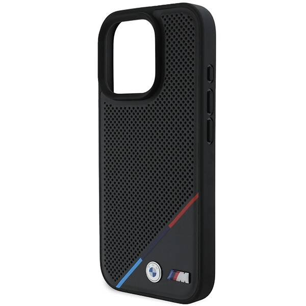 Coque BMW iPhone 16 Pro 6.3" noir/noircase M Perforated Tricolor Line MagSafe