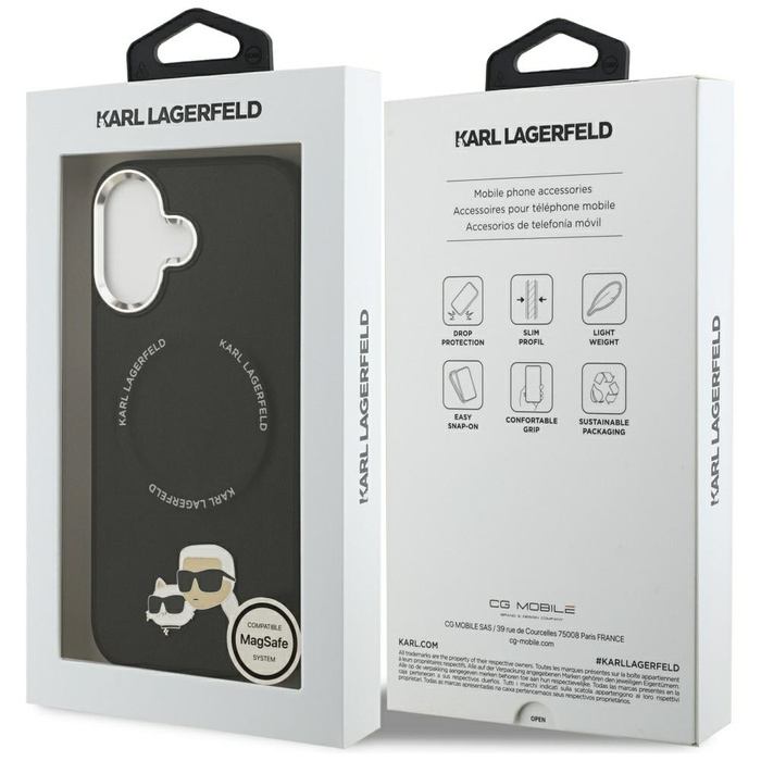 Etui Karl Lagerfeld Karl & Choupette     Pins MagSafe do iPhone 17 czarny