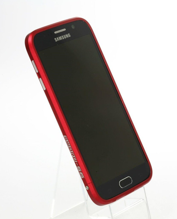 Pouzdro LJY Sword 6 Samsung Galaxy S6 Hliníkový nárazníkový rámeček červený