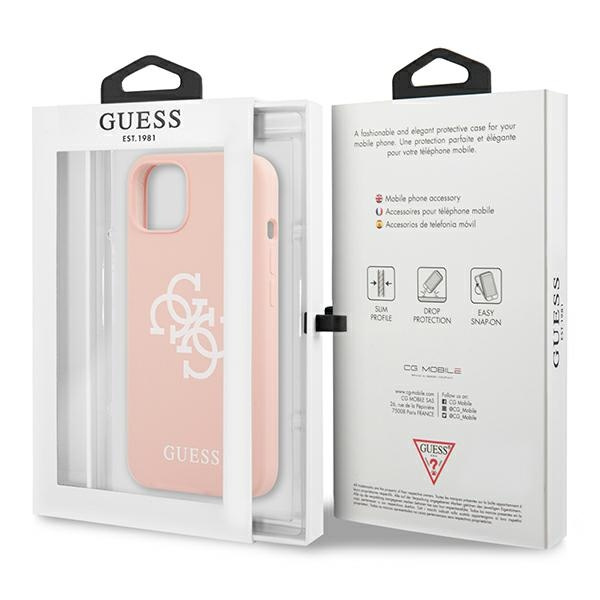Cover GUESS Apple iPhone 13 Mini Silicone 4G Logo Rosa Hardcase