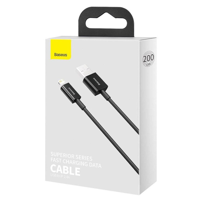 Baseus Superior USB - Lightning fast charging data cable 2,4 A 2 m black (CALYS-C01)