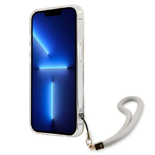 Hülle GUESS Apple iPhone 13 Mini Flower Strap Lila Hartcase