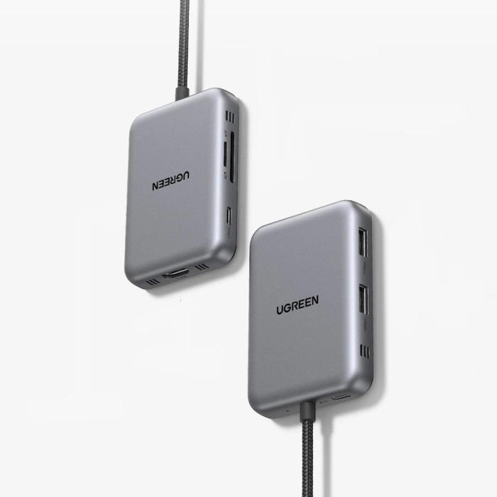Hub Ugreen USB-C 7in1 HDMI USB-C USB-A SD/TF - gray