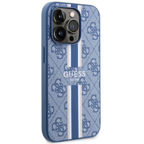 Funda Guess GUHMP14XP4RPSB iPhone 14 Pro Max 6.7" azul/azul durocase 4G Rayas impresas MagSafe Case
