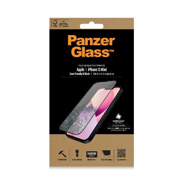 PanzerGlass E2E Microfracture iPhone 13 Mini 5.4" Case Friendly AntiBacterial black/black Pro2744