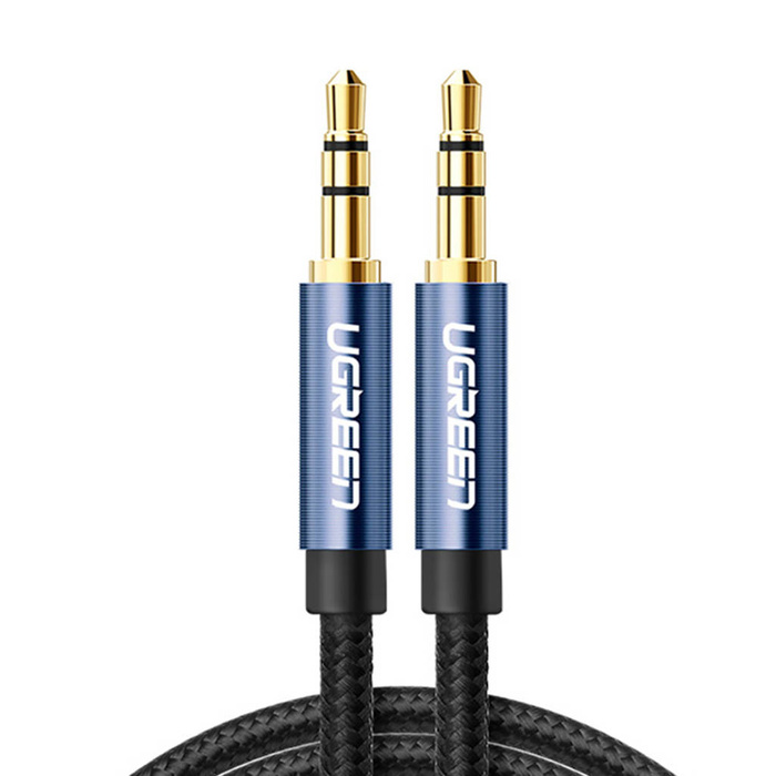 Ugreen kabel audio AUX přímý konektor minijack 3,5 mm 1m modrý (AV112)