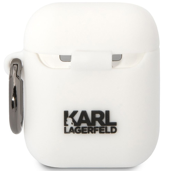Karl Lagerfeld KLACA2SILKCW AirPods 1/2 cover white/white Silicone Karl &amp; Choupette