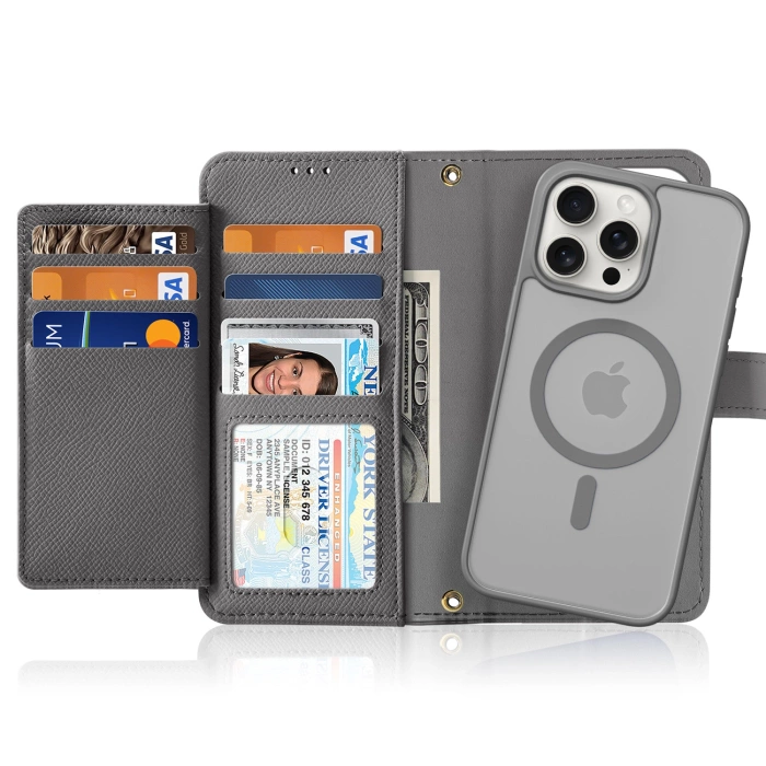 Dux Ducis Lawa Leather Case for iPhone 15 Pro - Gray