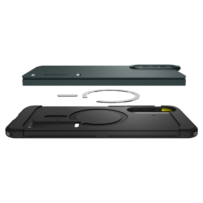 Funda Spigen Tough Armor MagSafe Galaxy S25 Edge Abyss Green