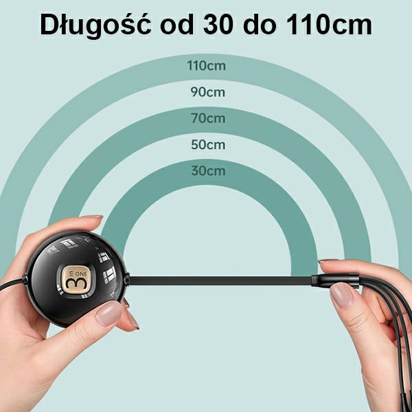 USAMS Cable U69 3in1 1m green/green (lightning/microUSB/USB-C) SJ508USB03 (US-SJ508)