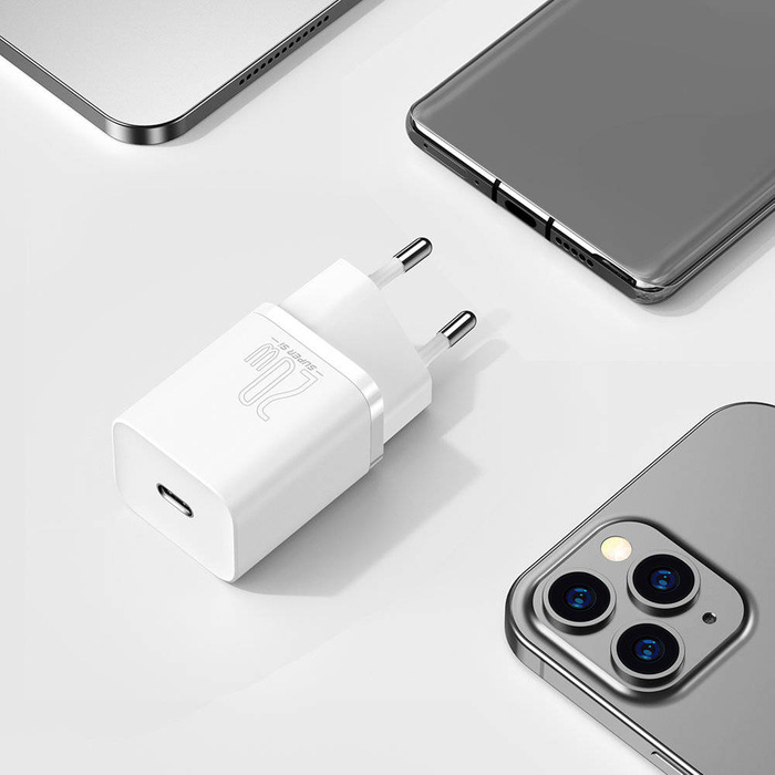 Baseus Super Si 1C rýchla Nabíjačka USB Type C 20 W Power Delivery biela (CCSUP-B02)