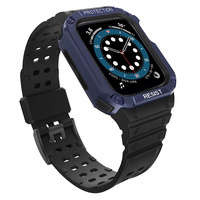 Bracelet de protection avec coque pour Watch 7 / 6 / 5 / 4 / 3 / 2 / SE (41 / 40 / 38mm) housse de montre blindée noir