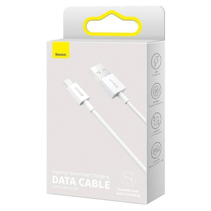 Baseus Superior Series USB - micro USB fast charging data cable 2A 1m white (CAMYS-02)