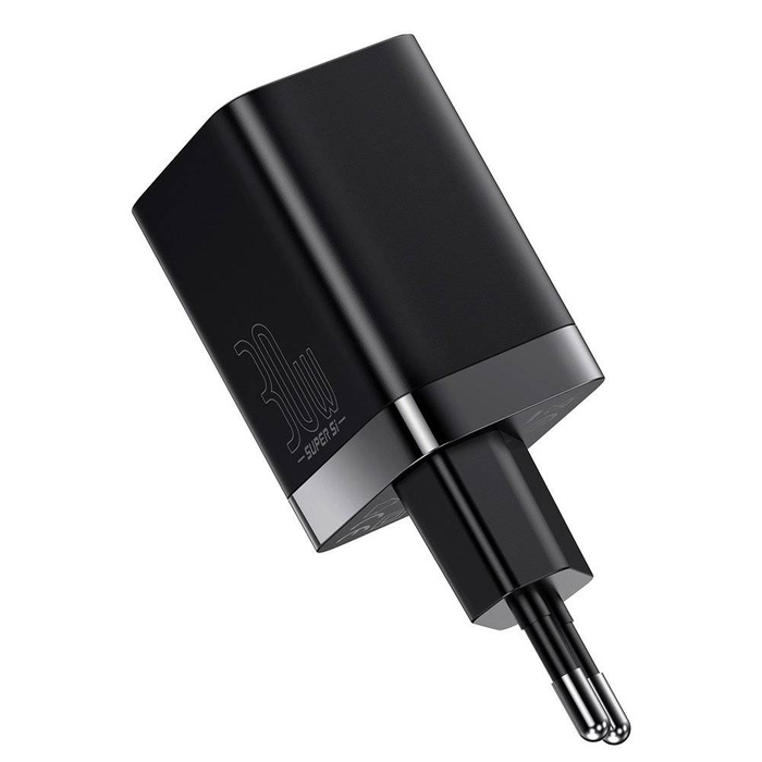 Rýchla Nabíjačka Baseus Super Si Pro USB / USB typu C 30 W napájanie Quick Charge čierna (CCSUPP-E01)
