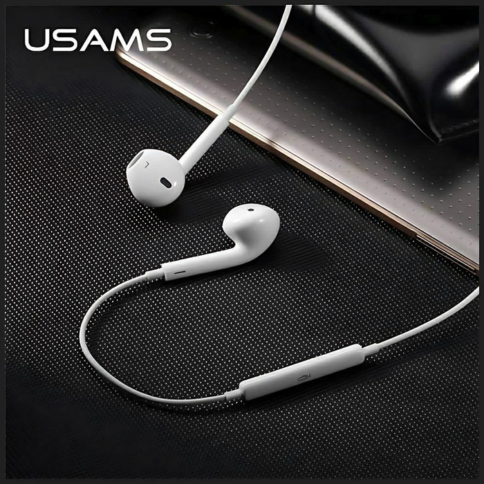 Headphones USAMS Stereo Apple iPhone 7 8 X XS XS Max XR Lightning White