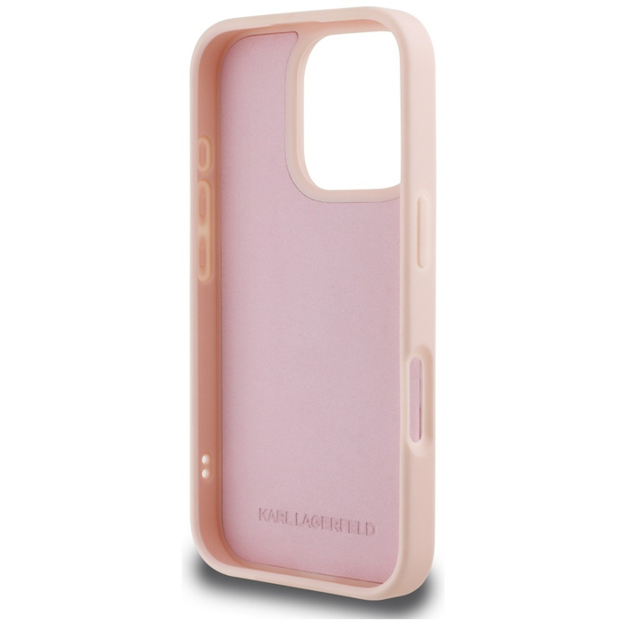 Etui Karl Lagerfeld 3D Rubber Monogram   & Choupette do iPhone 16 Pro Max różowy