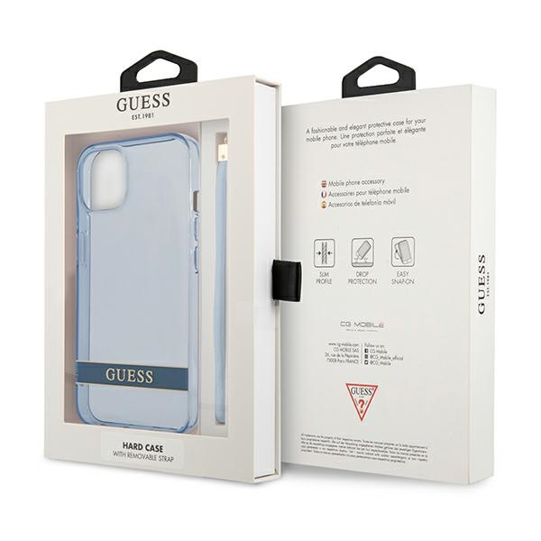 Hülle GUESS Apple iPhone 13 Mini Durchsichtige Heftung Blau Hartcase