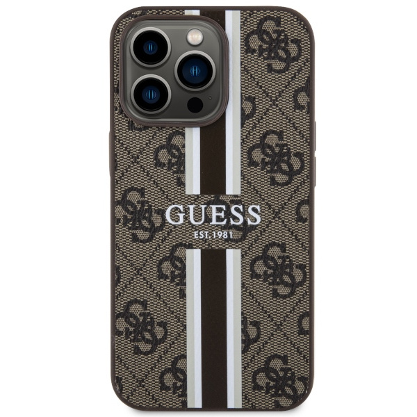 Coque Guess GUHMP13XP4RPSW iPhone 13 Pro Max 6.7" marron/marron durcase 4G Printed Stripes MagSafe Case