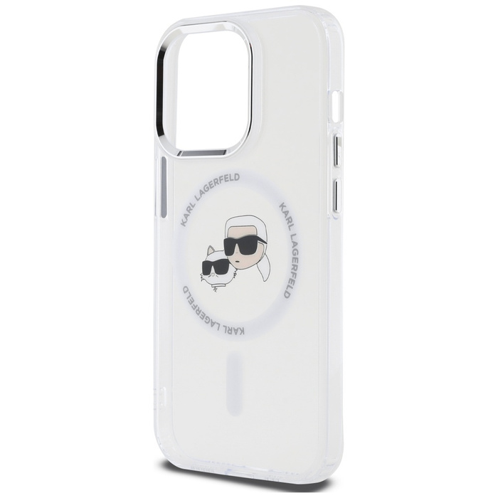 Karl Lagerfeld KLHMP14LHLSKCH iPhone 14 Pro 6.1" biały/white hardcase IML Metal Karl&Choupette Head MagSafe
