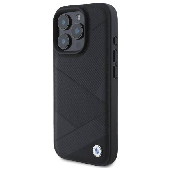 Funda BMW iPhone 16 Pro Max 6.9" negro/negro durocase Señal Cuero Cruce Líneas Patrón