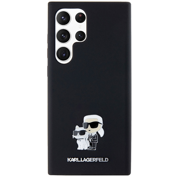Etui Karl Lagerfeld KLHCS24LSMHKCNPK S24 Ultra S928 hardcase czarny/black Silicone Karl&Choupette Metal Pin