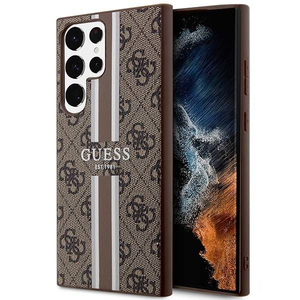 Funda Guess GUHCS23LP4RPSW S23 Ultra S918 marrón/marrón durocase 4G Printed Stripe Case