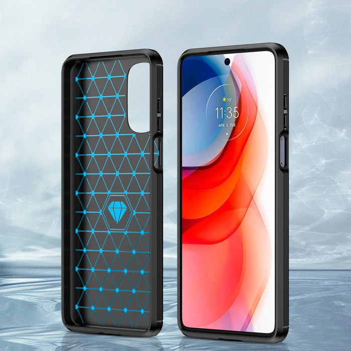 Carbon Case flexibilní pouzdro kryt Motorola Moto G Stylus 2022 černý