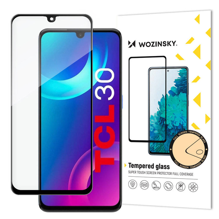 Wozinsky super odolné tvrzené sklo Full Glue na celou obrazovku s černým rámečkem Case Friendly TCL 30