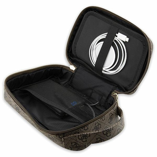 Bolso Guess GUHBP4RPSW Organizador Marrón/Marrón 4G Rayas Estampadas