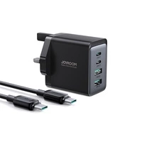 Joyroom TCG02 PD USB-C USB-A 67W GaN nástěnná nabíječka (UK) + USB-C kabel - černý