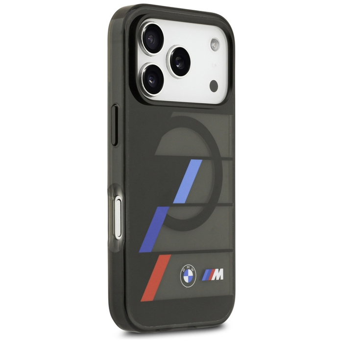 Etui BMW M IML Metal Buttons Tricolor    Lines MagSafe do iPhone 17 Pro Max czarny