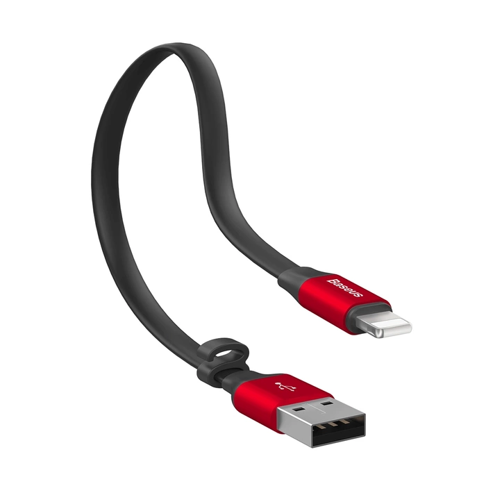 Baseus Nimble USB-A / Lightning 2A-Kabel 0,23 m - Rot und Schwarz