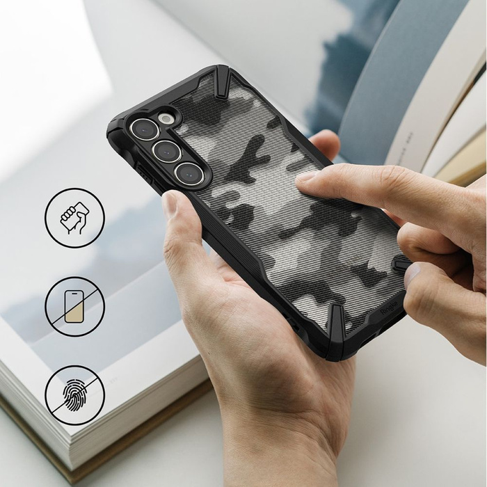 Coque Ringke Fusion X Design coque Samsung Galaxy S23+ camouflage noir Case