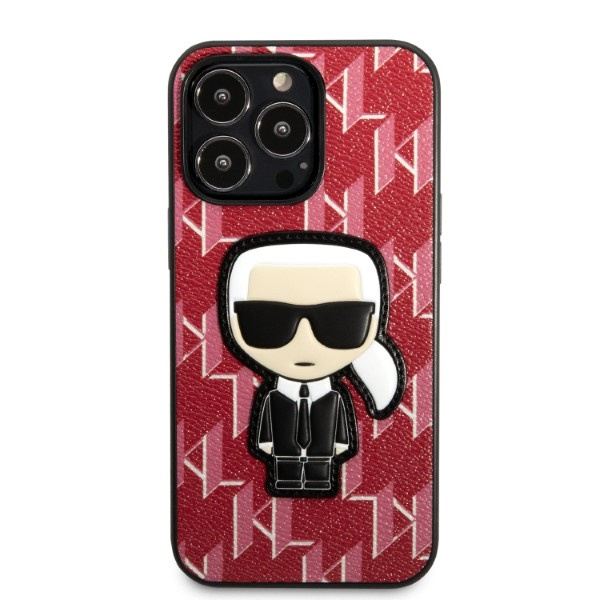 Cover Karl Lagerfeld Klhcp13xpmnikpi iPhone 13 Pro Max 6,7" rigidocase Rosso/rosso Monogram Ikonik Patch Case