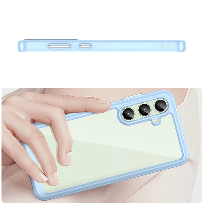 Outer Space Case Silikonhülle mit Gelrahmen für Samsung Galaxy S24 FE – blau