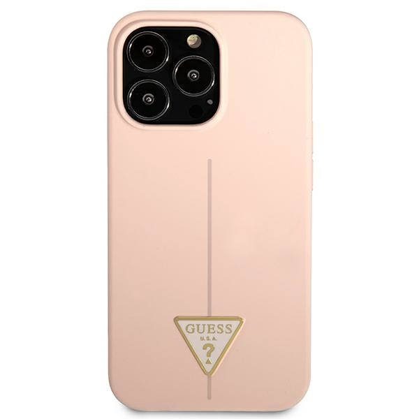 Case GUESS Apple iPhone 13 Pro Max Silicone Triangle Pink Hardcase