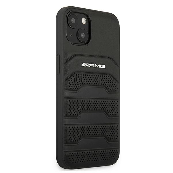 AMG AMHCP13SGSEBK iPhone 13 mini 5.4" schwarz/schwarz hartcase Leder Debossed Lines
