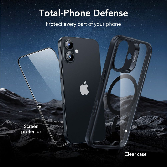 ESR CLASSIC HYBRID MagSafe &amp; GEHÄRTETES GLAS IPhone 17 KLAR/SCHWARZ