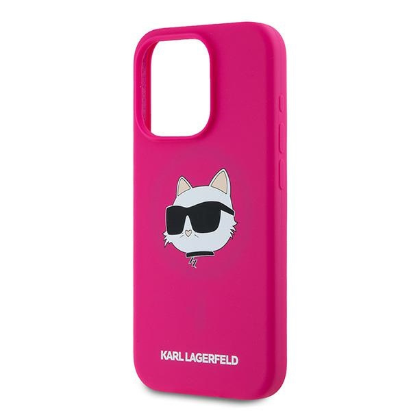 Etui Karl Lagerfeld KLHMP15LSCHPPLF iPhone 15 Pro 6.1" różowy/fuschia hardcase Silicone Choupette Head MagSafe